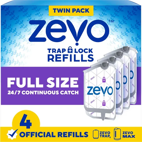 Vista 7 de Zevo Indoor Insect Trap Refills – 2-Pack Cartridges for Zevo Plug-in Devices – Catch Gnats, Fruit Flies & House Flies – Odorless, Mess-Free