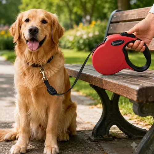 Vista 5 de Correa retráctil pequeña para perro de 13 pies – Correa ajustable manos libres para perros de hasta 22 libras, nailon sin enredos con agarre Negro