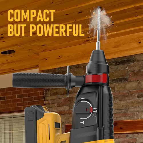Vista 5 de SDS - Martillo giratorio inalámbrico compatible con batería Dewalt de 20 V, sin escobillas, taladro giratorio SDS para hormigón, mampostería
