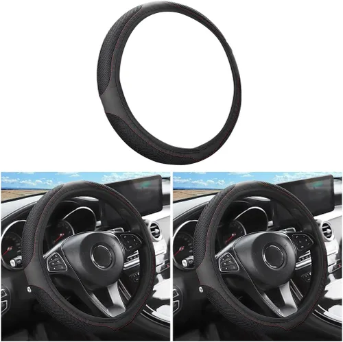 Vista 13 de LoyaForba Funda universal para volante de automóvil, 14.5-15 pulgadas, protector de neopreno suave antideslizante para volante, transpirable, sin