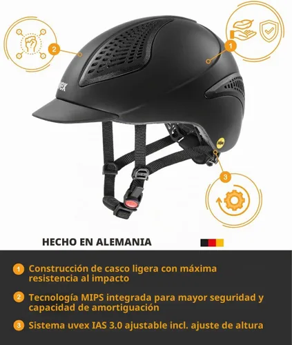 Vista 7 de uvex exxential II MIPS - Casco de equitación para mujeres y hombres, casco ajustable con sistema MIPS integrado
