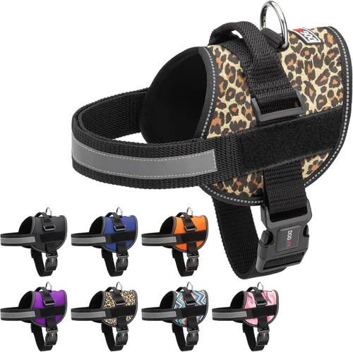 Vista 24 de Dogline Arnés para perro, chaleco reflectante ajustable sin tirones con asa para caminar, entrenar, transpirable, arnés sin estrangulamiento