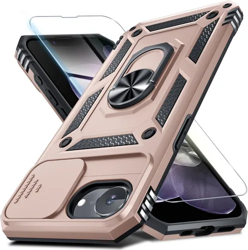 Vista 175 de Janmitta Funda para iPhone 12 Mini y 13 Mini, cubierta integrada para lente de cámara deslizante + protector de pantalla, resistente a prueba