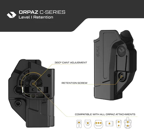 Vista 2 de Orpaz C-Series G17 Holster Left Handed Compatible with Glock 17 Holster, Level I/Level II OWB Holsters