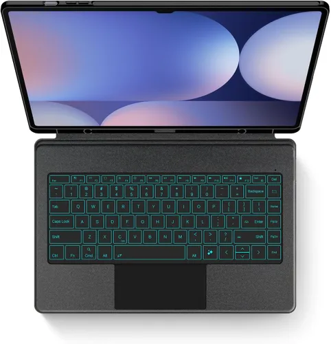 Funda de teclado para Samsung Galaxy Tab A8 de 10.5 pulgadas 2022, retroiluminación de 7 colores, trackpad multitáctil, funda magnética desmontable