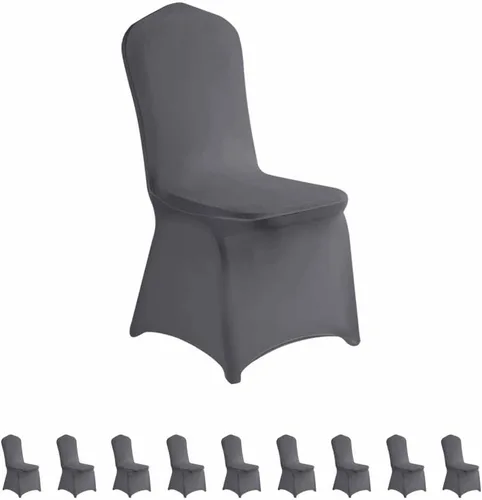 Vista 41 de LZY 6 piezas Fundas de Silla de Spandex Elásticas Fundas Deslizables para Fiestas de Boda, Fundas de Decoración de Sillas de Comedor y Banquete Negro