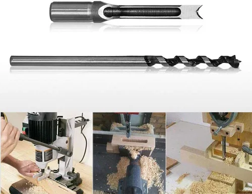 Vista 4 de SaferCCTV Broca de agujero cuadrado, broca de mortaja para carpintería de 1/2 pulgada, herramienta de taladro de mortaja de cincel hueco