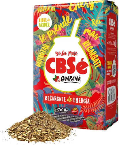 CBSe Yerba Mate Guaraná - Mezcla de té de yerba mate de hojas sueltas de hierbas con guaraná, 17.64 oz (1.1 libras), con cafeína natural, sin gluten.