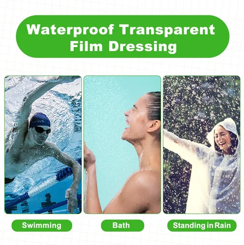 Vista 7 de LotFancy Vendaje de cuidado posterior para tatuajes, rollo de 2 pulgadas x 13 yardas, vendaje de película transparente impermeable, envoltura