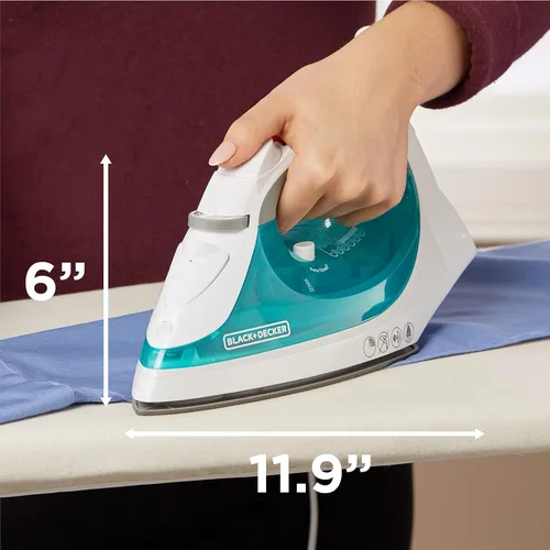 Vista 7 de Black + Decker - Plancha de vapor Xpress, tecnología Smartsteam, Aguamarina, IR05X