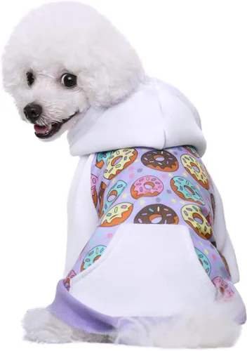 Vista 10 de Sudaderas azules con capucha para perros pequeños y medianos, sudadera con capucha de Navidad con bolsillo, sudadera con capucha para mascotas