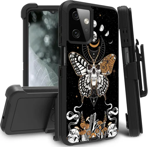 Vista 39 de Funda para Motorola Edge 2021 / Moto Edge 5G UW, protección resistente de 3 capas híbridas a prueba de golpes con funda de clip para cinturón