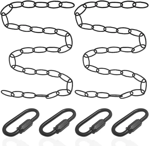 Sonku - 2 cadenas de iluminación, extensión de cadena, cadena decorativa de hierro recubierto de 39 pulgadas de largo con 4 cerraduras de conexión