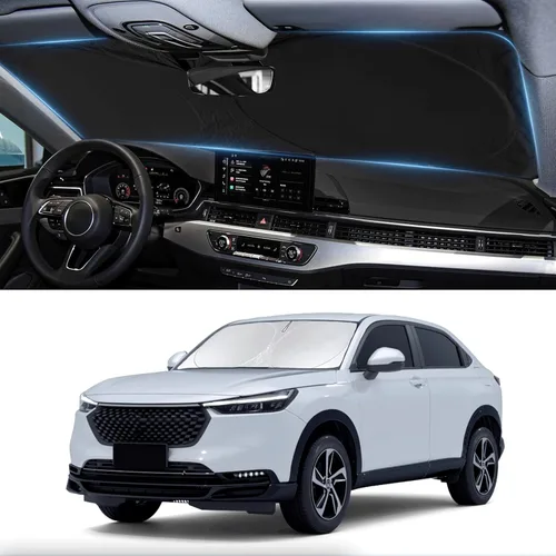 Vista 33 de Parasol plegable para parabrisas, protector reflectante para ventana frontal 210T, bloquea los rayos ultravioleta, accesorios para automóvil, XXL