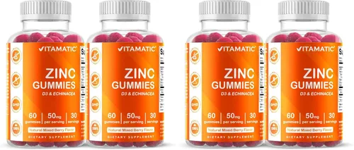 Vista 10 de Vitamatic Gomitas de zinc de 50 mg - 60 gomitas veganas - Sin gluten - Paquete de 2