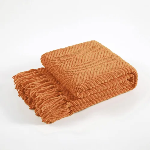 Vista 31 de Manta para sofá, funda de sofá suave de punto texturizado, manta de tweed con borlas de flecos para decoración del hogar, cama, sofá, silla, 50 x 60