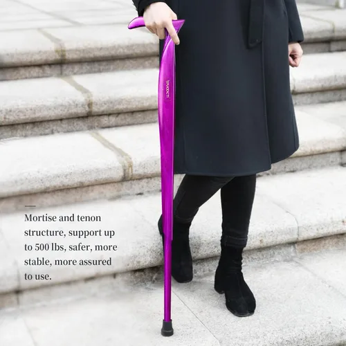 Vista 5 de Bastón de madera para hombres y mujeres, madera maciza natural, 3 puntas de goma, resistente, con bolsa de viaje, bastón de madera, bastones