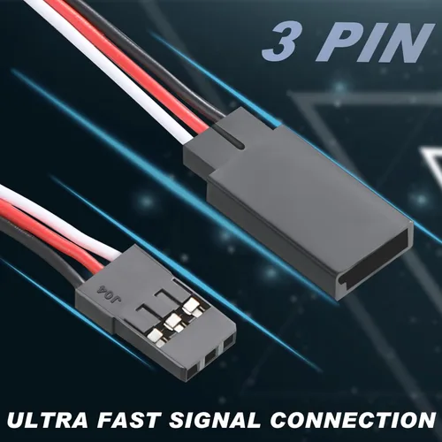 Vista 3 de Eccliy 9 piezas de conector Y de 3 pines, divisor de enchufe servo, extensión macho a hembra, cable de extensión servo compatible con Jst Rc Jr