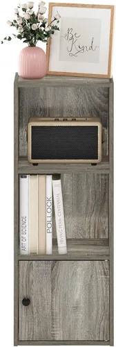 Vista 307 de Furinno - Estantería de cubos de 5 niveles serie Luder para libros y almacenamiento, color roble francés