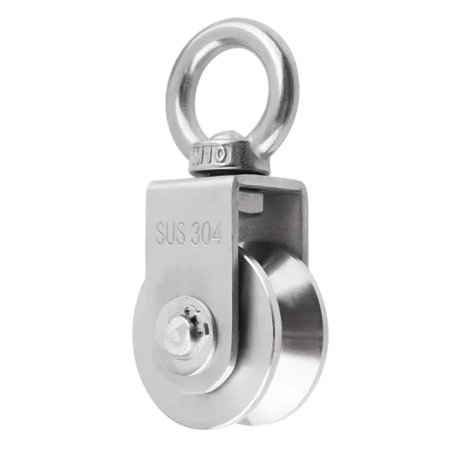 Vista 5 de Rueda de polea de cable tipo U, bloque de polea simple giratorio, acero inoxidable, cojinete dentro, resistente bueno para equipos de gimnasio