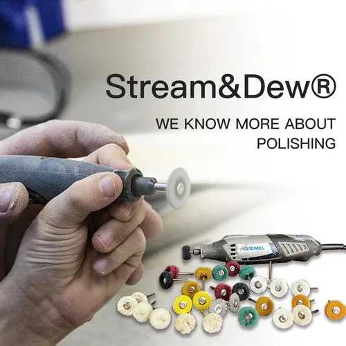 Vista 8 de Stream&Dew Rueda de pulido para Dremel - Rueda de pulido, reloj y kit de joyería - Rueda pulida plateada (algodón)