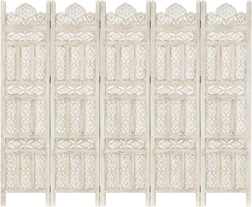 Vista 57 de Divisor de habitación de madera tallado a mano de 4 paneles, divisores de habitación plegables independientes, divisor de habitación, pantalla