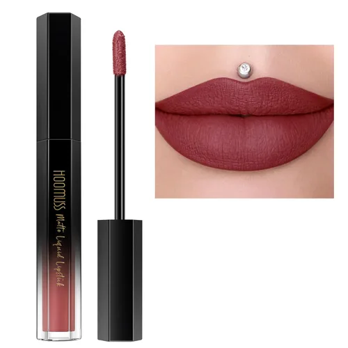 Vista 27 de Lápiz labial rojo de larga duración, pintalabios líquido mate para mujeres sin transferencia, a prueba de manchas, suave y fácil de aplicar