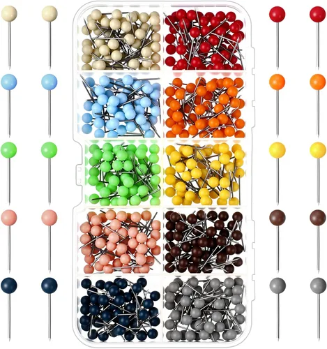 Vista 9 de Outus 500 tachuelas de plástico con puntas de acero (colores clásicos, 1/5 pulgadas)