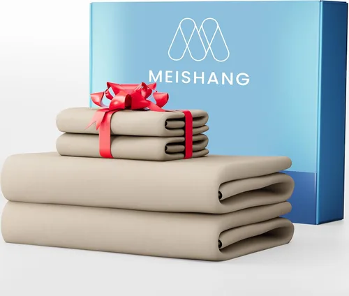 Vista 14 de MEISHANG Sábanas de algodón de 1000 hilos, tamaño Queen, 100% algodón egipcio, tejido satinado, suave y transpirable, certificado Oeko-Tex