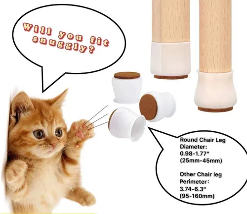 Vista 2 de Tapas para patas de silla, 16 fundas para patas de silla para proteger suelos, tapas de patas de silla, protectores de pies de muebles para suelos
