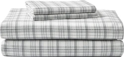 Vista 2 de Eddie Bauer - Juego de sábanas de tamaño individual, de franela de algodón cepillado para mayor suavidad, acogedora decoración para el hogar