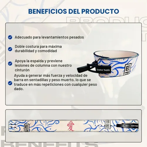 Vista 8 de Cinturón de Palanca de Anime, Cinturón de Levantamiento de Pesas, Cinturón de Gimnasio Resistente para Powerlifting y Levantamiento de Pesas