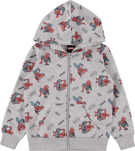 Marvel Sudadera con capucha de Spiderman para niños pequeños - Spiderman, Ironman, Capitán América y Hulk para niños pequeños con cremallera y cómics