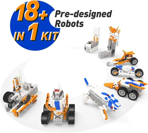 Vista 2 de Apitor SuperBot, juguete educativo de bloques de construcción de programación STEM para niños, 18 en 1, aprendizaje de codificación, robot RC