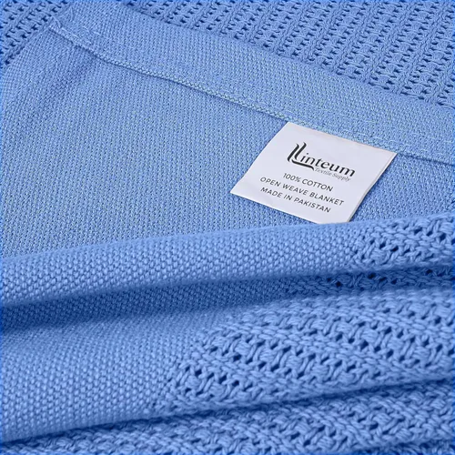 Vista 8 de Linteum Textile - Manta térmica de hospital de 66 x 90 pulgadas, 100 % algodón, transpirable, suave y acogedora, con diseño de célula abierta