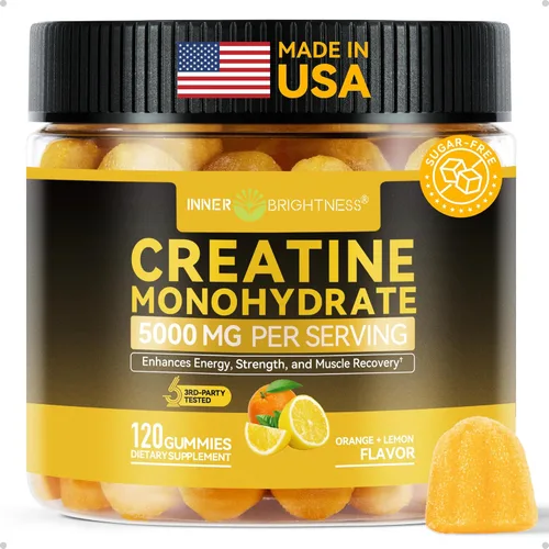 Vista 11 de Inner Brightness Gomitas de monohidrato de creatina para hombres y mujeres, 5000 mg, probadas por terceros, masticables de creatina