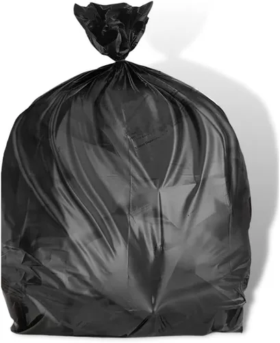 Vista 3 de Plasticplace Bolsas de basura de 12-16 galones 8 micrones Forros negros de alta densidad 24 x 33 pulgadas (1000 unidades)