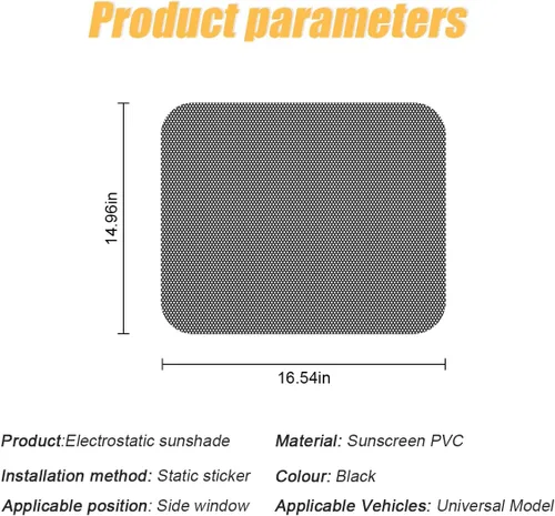Vista 2 de Parasoles laterales para ventanas de coche, 4 piezas de películas adhesivas de sujeción estática, protector de rayos UV y privacidad, reutilizables