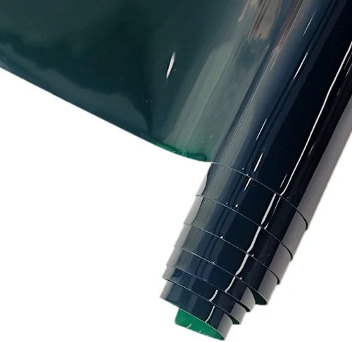 HYANG Vinilo Holográfico Transparente de PVC Super Claro de Colores Sólidos Verde Negruzco 1 Rollo 12" x 47" (30cm x 120cm) para Lazos DIY Aretes