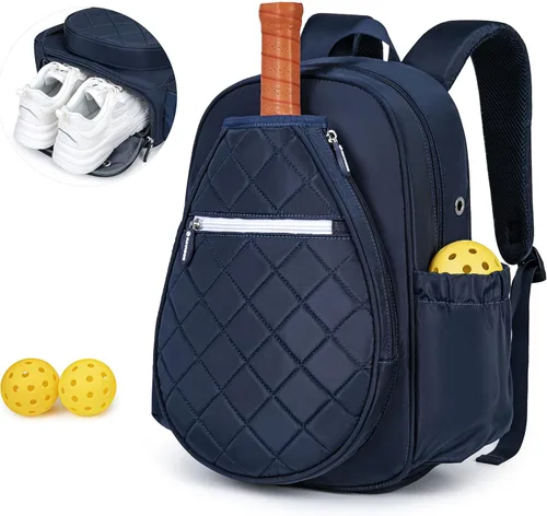 Vista 8 de KAVIGOR Pickleball Bag, Quilted Pickleball Backpack with Shoe Compartment & Waterproof Pocket, Pickle Ball Paddle Bag Fits 2 to 4 Paddles for Women