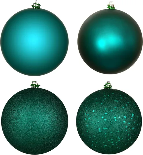 Vista 20 de Vickerman Adorno de bola de oro antiguo de 6 pulgadas con 4 acabados, 4 por caja