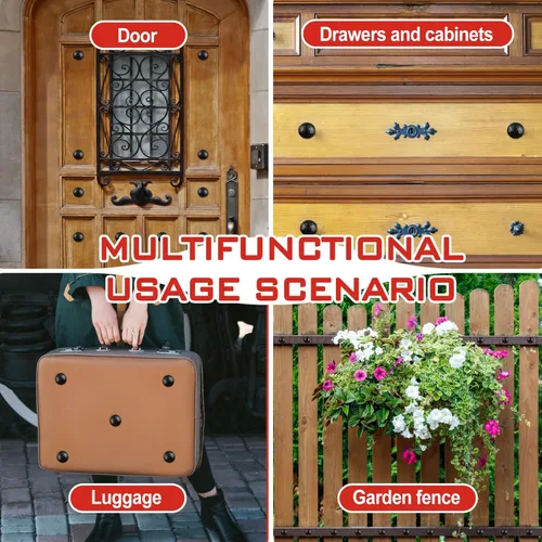 Vista 6 de 60 piezas de clavos de hierro grandes de 1 pulgada, clavos decorativos de hierro antiguos, adornos rústicos ornamentales para puertas de madera