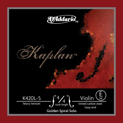 Vista 10 de D'Addario Kaplan - Cuerda de violín en espiral dorada - Cuerda E individual - K420B-3 - Cuerdas de violín - Escala 4/4, tensión media, extremo