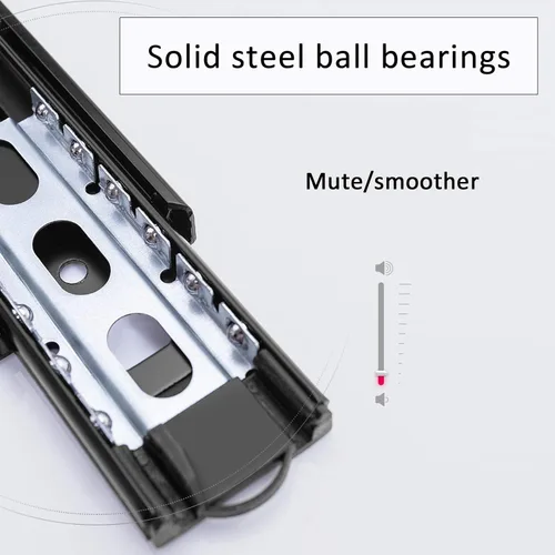 Vista 3 de 1 par de rodamientos de bolas silenciosos, extensión completa, cierre suave, correderas de cajones de montaje lateral, para gabinetes