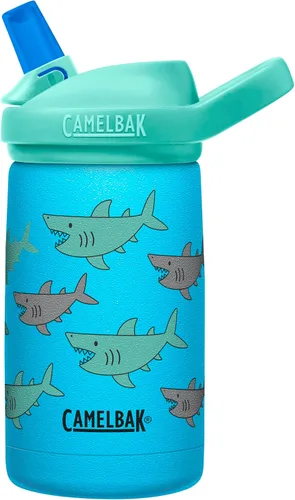 Vista 7 de CamelBak Eddy+ Kids - Botella de agua con válvula de mordida y pajita aislada de acero inoxidable, perros en bicicleta, 12 onzas