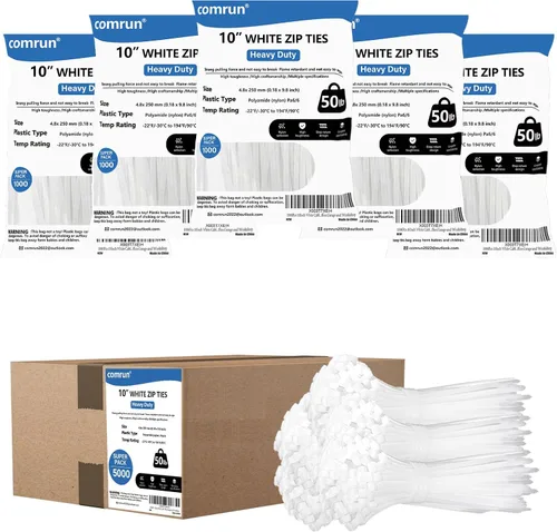 Vista 16 de Bridas de plástico blancas de 4 pulgadas, bridas de nailon, 100