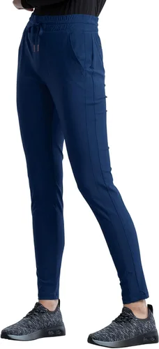 Vista 4 de Form Scrub Pants para mujer elástico tejido con cordón para mujer CK095