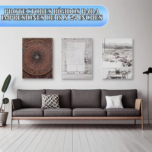 Vista 7 de Sherr 2 piezas protectores rígidos para impresión de 18 x 24 pulgadas, protectores de láminas de plástico duro transparente, fundas para póster