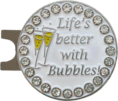 Vista 13 de Giggle Golf Bling “Social Hour” Ball Marker Collection with Hat Clip – Fun Golf Accessories for Women Sparkly Gift for Golf Lovers 19th Hole