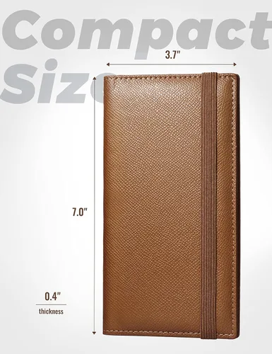 Vista 6 de Yarnic Funda para chequera personal, soporte para chequera con soporte para bolígrafo y divisor de plástico transparente integrado para cheques